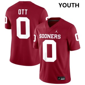 Youth Jaydn Ott Crimson Oklahoma Sooners #0 NCAA Jerseys 353090-318