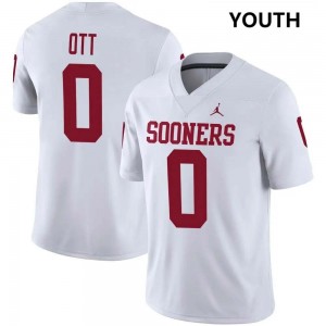 Youth Jaydn Ott White OU #0 University Jersey 448912-511