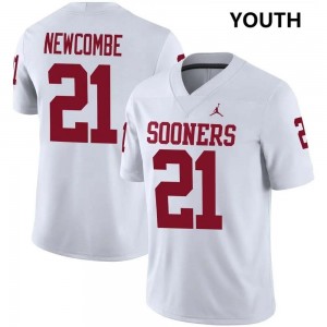 Youth Jeremiah Newcombe White OU Sooners #21 Official Jerseys 319642-821