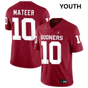 Youth John Mateer Crimson Oklahoma Sooners #10 2025 Jersey 959717-850