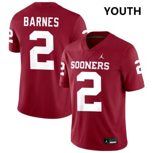 Youth Jovantae Barnes Crimson OU #2 Official Jerseys 622974-598
