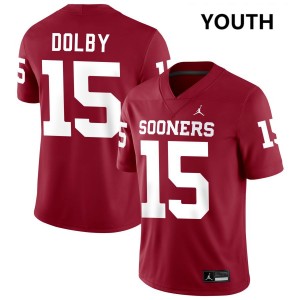 Youth Kendel Dolby Crimson OU #15 Embroidery Jerseys 242873-339