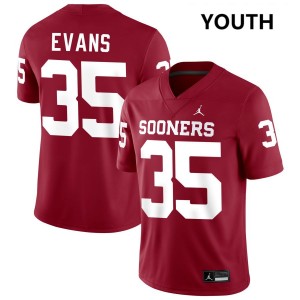Youth Liam Evans Crimson Oklahoma Sooners #35 Player Jerseys 107406-168
