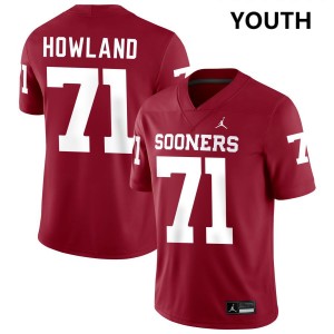 Youth Logan Howland Crimson Oklahoma Sooners #71 High School Jerseys 227833-779