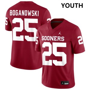 Youth Michael Boganowski Crimson OU #25 Stitched Jerseys 656108-587