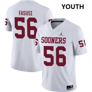 Youth Michael Fasusi White Boomer Sooner #56 Limited Jerseys 885029-903