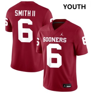 Youth Nigel Smith II Crimson OU Sooners #6 Game Jerseys 700815-148