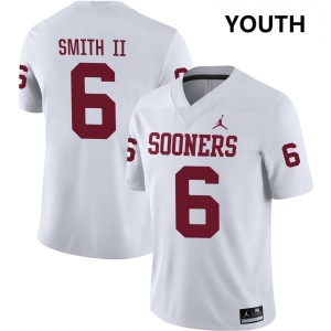 Youth Nigel Smith II White Sooners #6 Replica Jerseys 409381-580