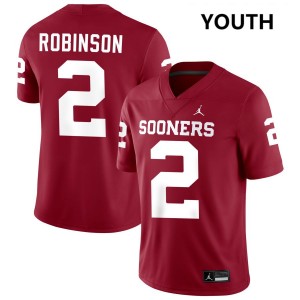 Youth Omarion Robinson Crimson OU #2 Official Jersey 944702-225