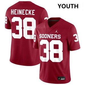 Youth Owen Heinecke Crimson OU Sooners #38 High School Jersey 914493-144