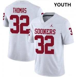 Youth R Mason Thomas White Oklahoma #32 Official Jerseys 666352-487
