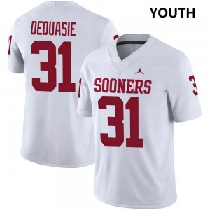 Youth Reed DeQuasie White Sooners #31 Player Jersey 348688-596