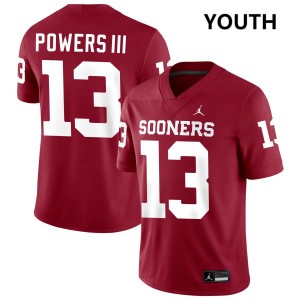 Youth Reggie Powers III Crimson Boomer Sooner #13 University Jersey 820751-311