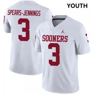 Youth Robert Spears-Jennings White Oklahoma Sooners #3 Embroidery Jerseys 245309-411