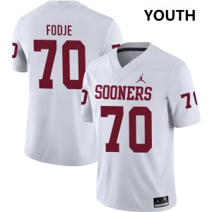 Youth Ryan Fodje White OU Sooners #70 University Jersey 957124-443