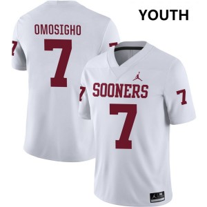 Youth Sammy Omosigho White OU Sooners #7 Replica Jerseys 995607-427