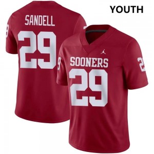 Youth Tate Sandell Crimson OU #29 Stitched Jersey 453111-945