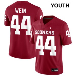 Youth Taylor Wein Crimson Oklahoma #44 Official Jersey 148740-957