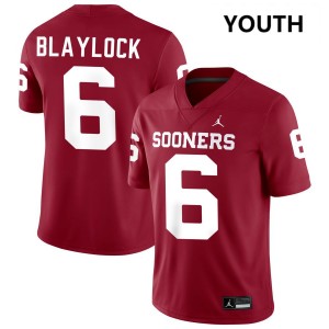 Youth Tory Blaylock Crimson OU Sooners #6 University Jerseys 995732-965