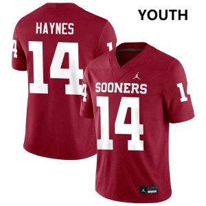 Youth Trystan Haynes Crimson Oklahoma #14 Alumni Jersey 826073-579