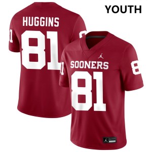 Youth Will Huggins Crimson OU Sooners #81 Replica Jerseys 664241-178