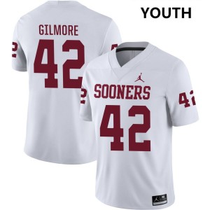 Youth Wyatt Gilmore White Oklahoma #42 University Jerseys 589825-947