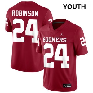 Youth Xavier Robinson Crimson OU Sooners #24 High School Jersey 407128-671