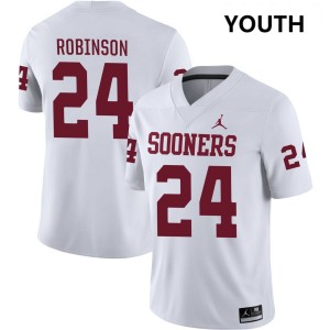 Youth Xavier Robinson White Oklahoma Sooners #24 2025-26 Jersey 701445-852