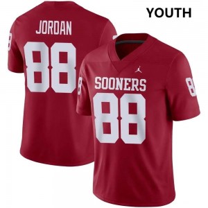 Youth Jacob Jordan Crimson Oklahoma Sooners #88 Embroidery Jerseys 428147-967