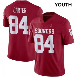 Youth Jer'Michael Carter Crimson Sooners #84 NCAA Jerseys 179778-760