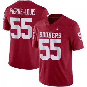 Men Eddy Pierre-Louis Crimson Oklahoma Sooners #55 High School Jerseys 158219-754