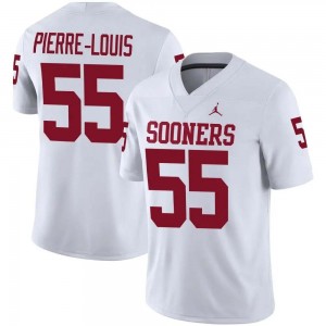 Men Eddy Pierre-Louis White Boomer Sooner #55 Stitched Jerseys 637441-521