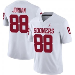 Men Jacob Jordan White Oklahoma Sooners #88 University Jersey 255172-199